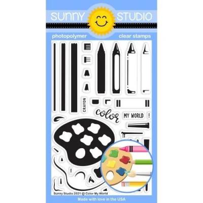 Sunny Studio Clear Stamps - Color My World